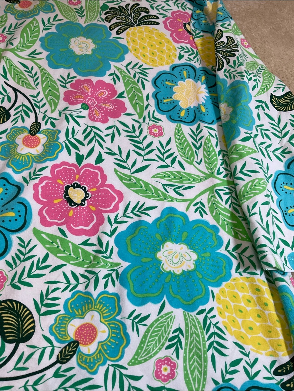 Talbots bundle pineapple floral Bright Floral Paisley Tops Set 20”by 22” cotton - Picture 8 of 8